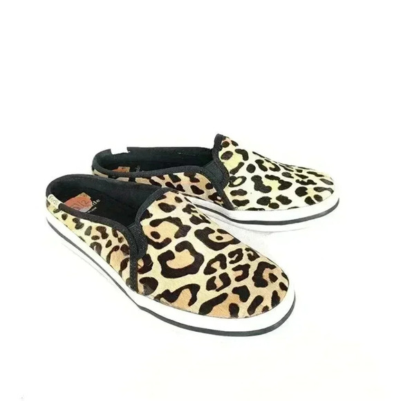 Keds for Kate Spade Double Decker Mules Shoe Brown Women's 5.5 Genuine Calf Fur - Picture 1 of 8